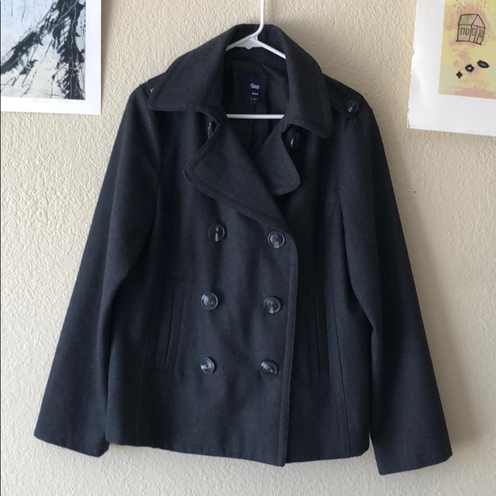 {Gap} size L Grey Peacoat